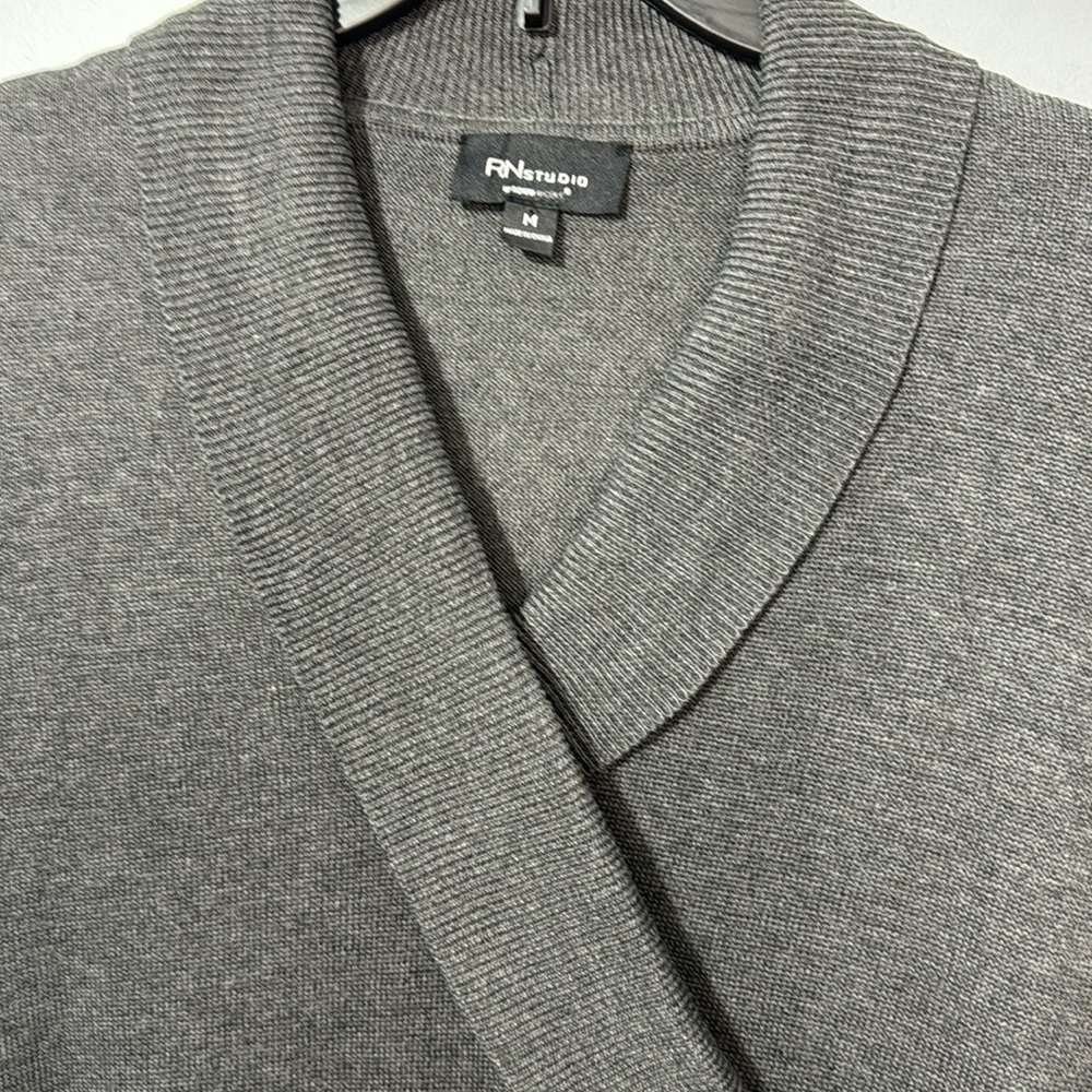 Ronni Nicole Sweater Dress, Faux Wrap Style, Buckle Detail, Gray, in Size M NWT - Picture 5 of 16